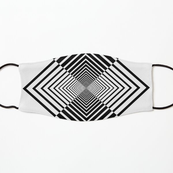 Rhombus, Squares, Op art, short for optical art, is a style of visual art that uses optical illusions Kids Mask