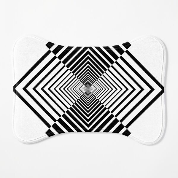 Rhombus, Squares, Op art, short for optical art, is a style of visual art that uses optical illusions Dog Mat