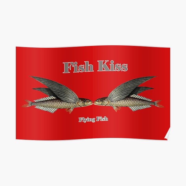 "Vintage Fish Kiss Flying Fish" Poster for Sale by Drewaw Redbubble