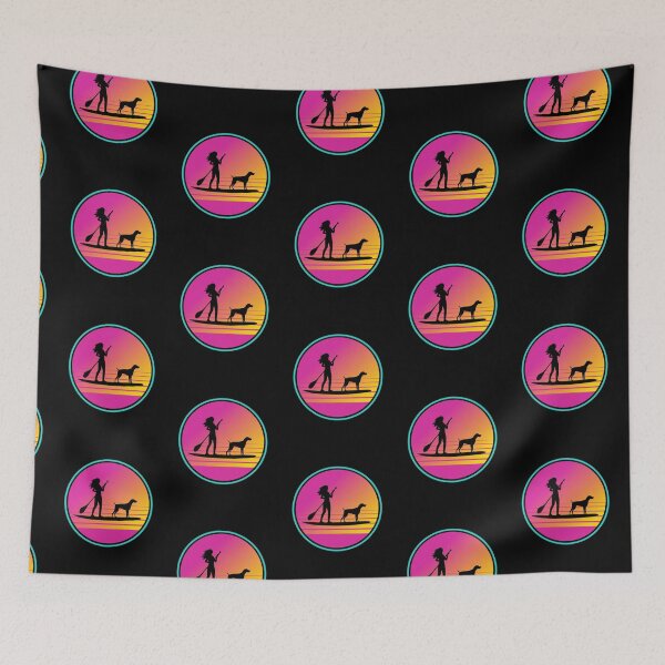 Item preview, Pink Retro Summer SUP Paddleboarding Shorthaired Pointer Mom designed and sold by Guarddogdrive.