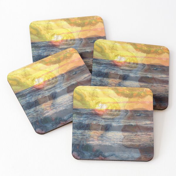 Item preview, Mixed Media: Sunset, seascape and oil painting, photo and painting by Marina Daniluka designed and sold by MariDaniArt.