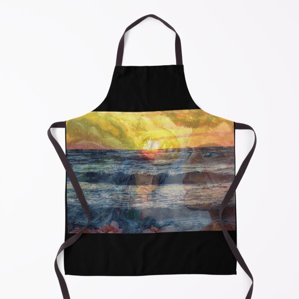 Item preview, Mixed Media: Sunset, seascape and oil painting, photo and painting by Marina Daniluka designed and sold by MariDaniArt.