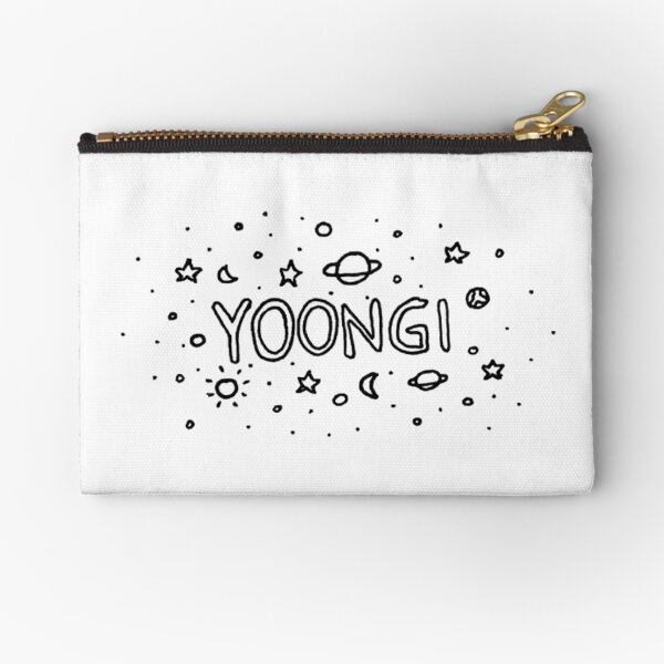 yoongi bts galaxy line art Zipper Pouch