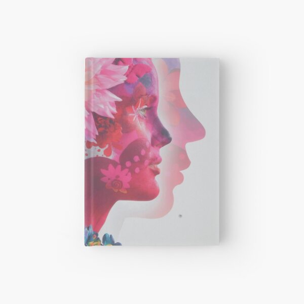 Frauenkopf mit Blumen im Haar Notizbuch