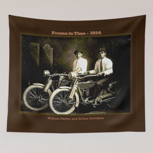 Item preview, William Harley and Arthur Davidson Vintage 1914 Restored Photo Print designed and sold by posterbobs.