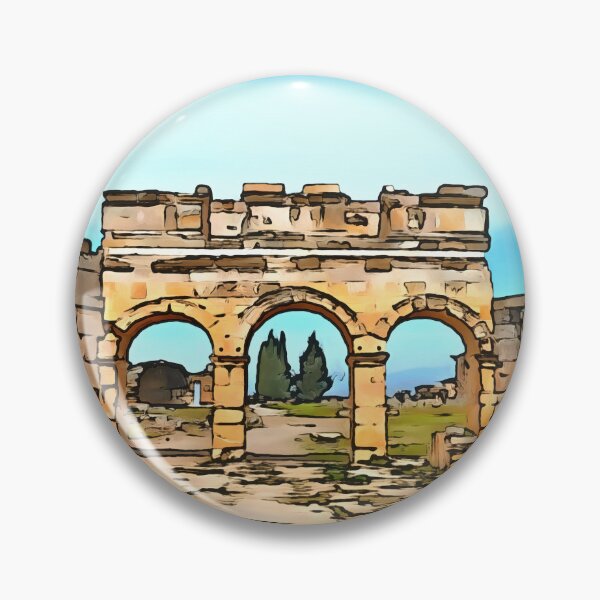 Item preview, Frontinus Gate in Hierapolis, Pamukkale Black Outline Art designed and sold by taiche.