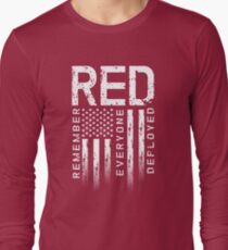 Remember Everyone Deployed-Military R.E.D. Long Sleeve T-Shirt