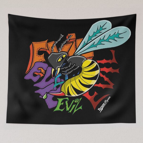 Item preview, TechnoPigeon Wasps are Evil, Colorful Wasp With Its Sting designed and sold by TechnoPigeon.
