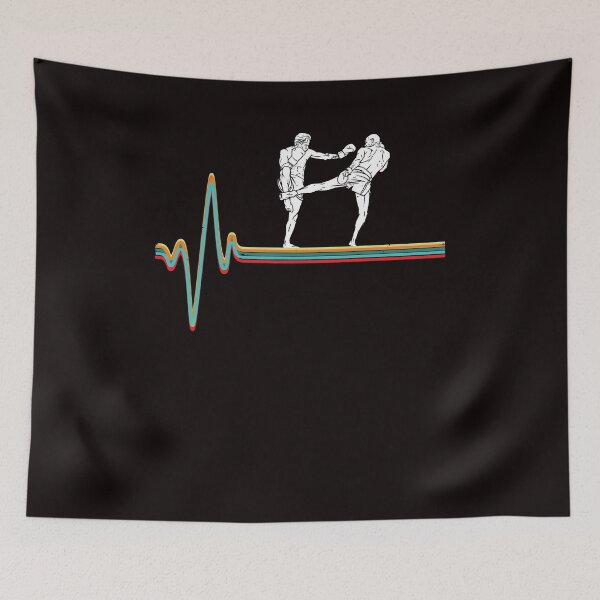 Item preview, Retro Heartbeat Kickboxer Vintage Kickboxing Fighter Sports designed and sold by TomGiantDesigns.