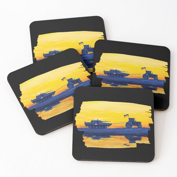 Item preview, Funny Russian Tank Ukrainian Tractor Subdivision Post Stamp designed and sold by MintaApparel.