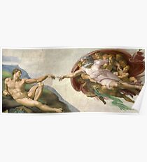 Creation of Adam - Painted by Michelangelo Poster