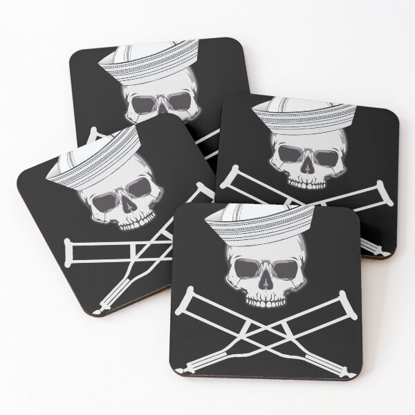 Item preview, Jackass Sailor Skull and Crutches Logo designed and sold by Micosmile.