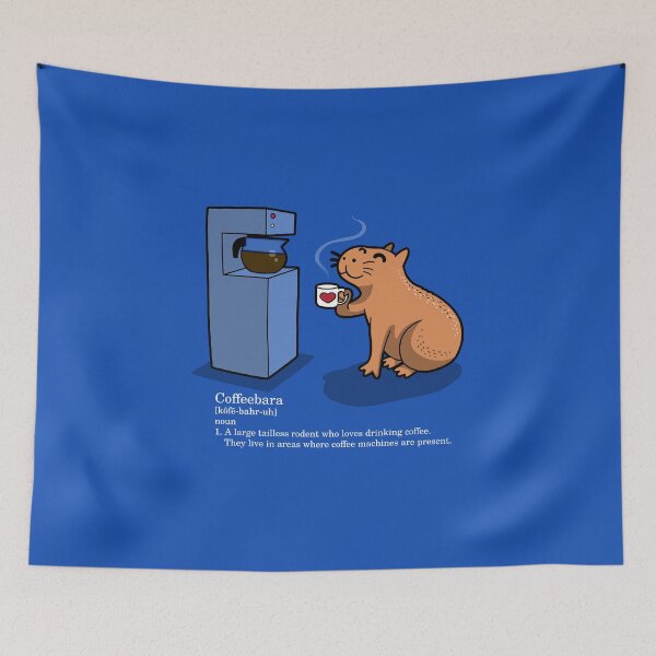 Item preview, Coffeebara Cute Animal Capybara Drinking Coffee designed and sold by BoggsNicolasArt.