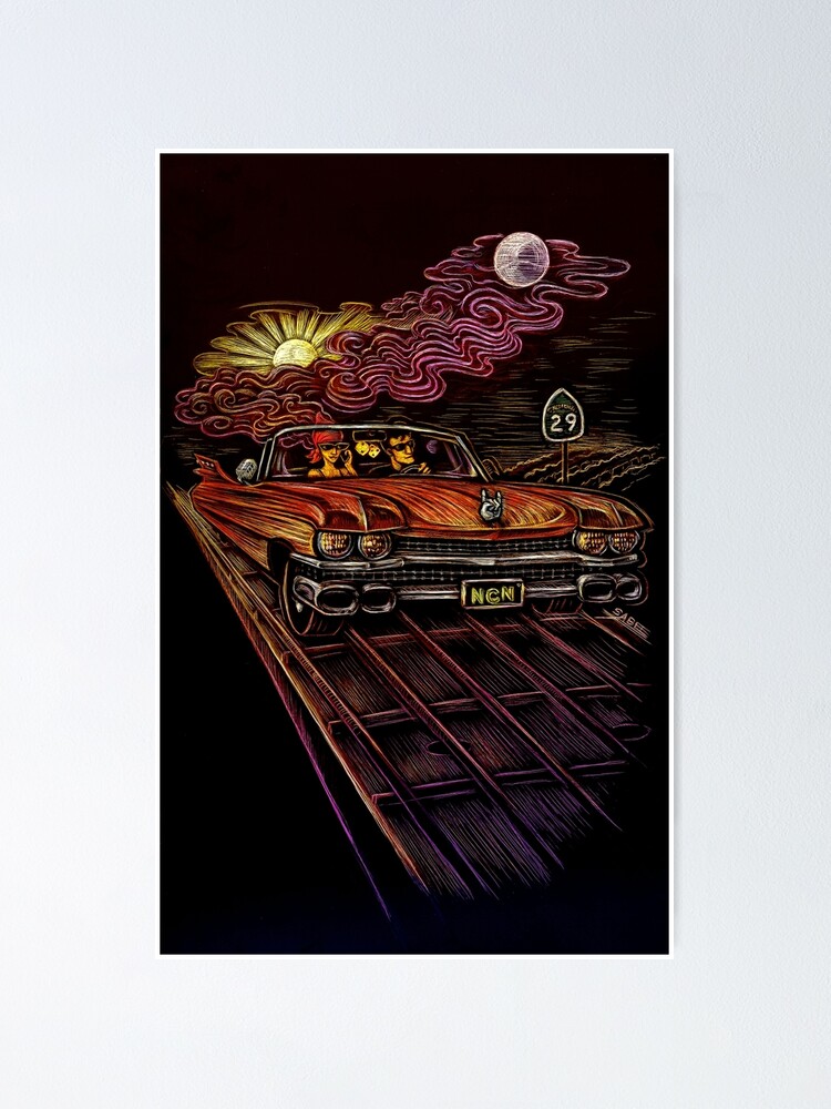 "Highway 29 Napa City Nights 2018" Poster for Sale by Sabeestudio