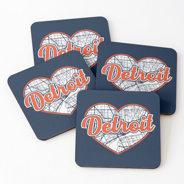 Item preview, Love Detroit Baseball Heart City Map designed and sold by pixeljamz.