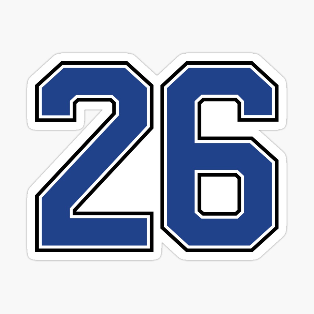 Number 3 blue red sports jersey three Sticker for Sale by LoveIsColorful