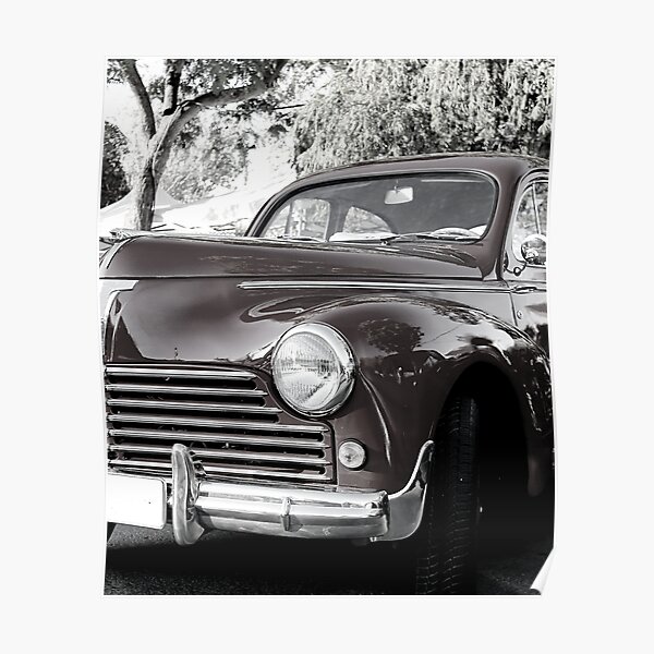 "Black and white old car " Poster for Sale by sandrambrouk Redbubble