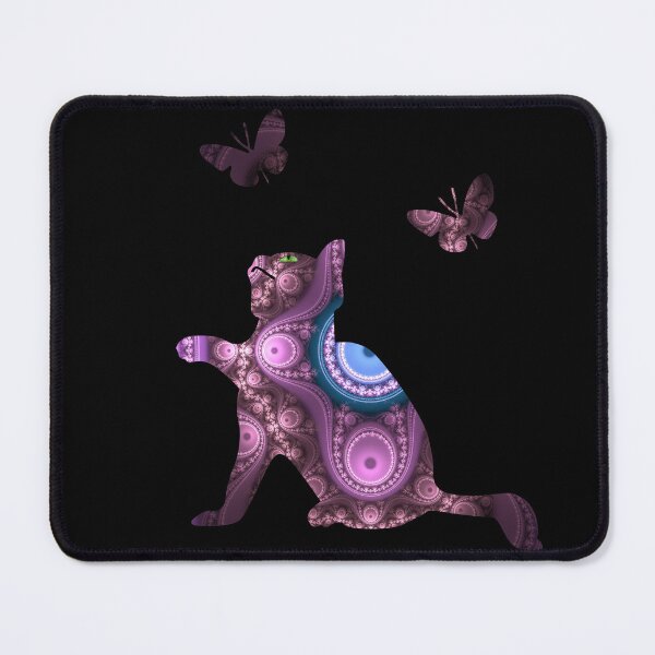 Item preview, Beautiful Fractal Flame Cat Chasing Butterflies Art designed and sold by ChaosEmporium.