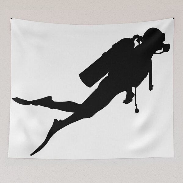 Item preview, Scuba Diver Silhouette - Black designed and sold by Gifts and more.
