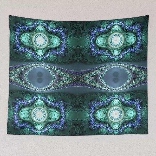 Item preview, Blue & Green Fractal Flame Print Pattern designed and sold by ChaosEmporium.