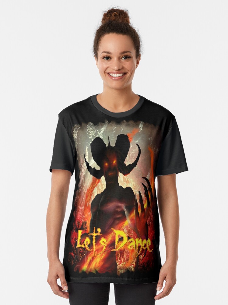 Thumbnail 2 of 5, Graphic T-Shirt, Satan (Lets Dance) designed and sold by GothCardz.