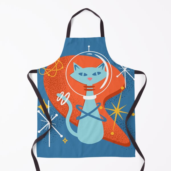 Item preview, Atomic Funny Space Cat in Cosmic Mid Century Modern Vintage Style designed and sold by ksrogersdesigns.