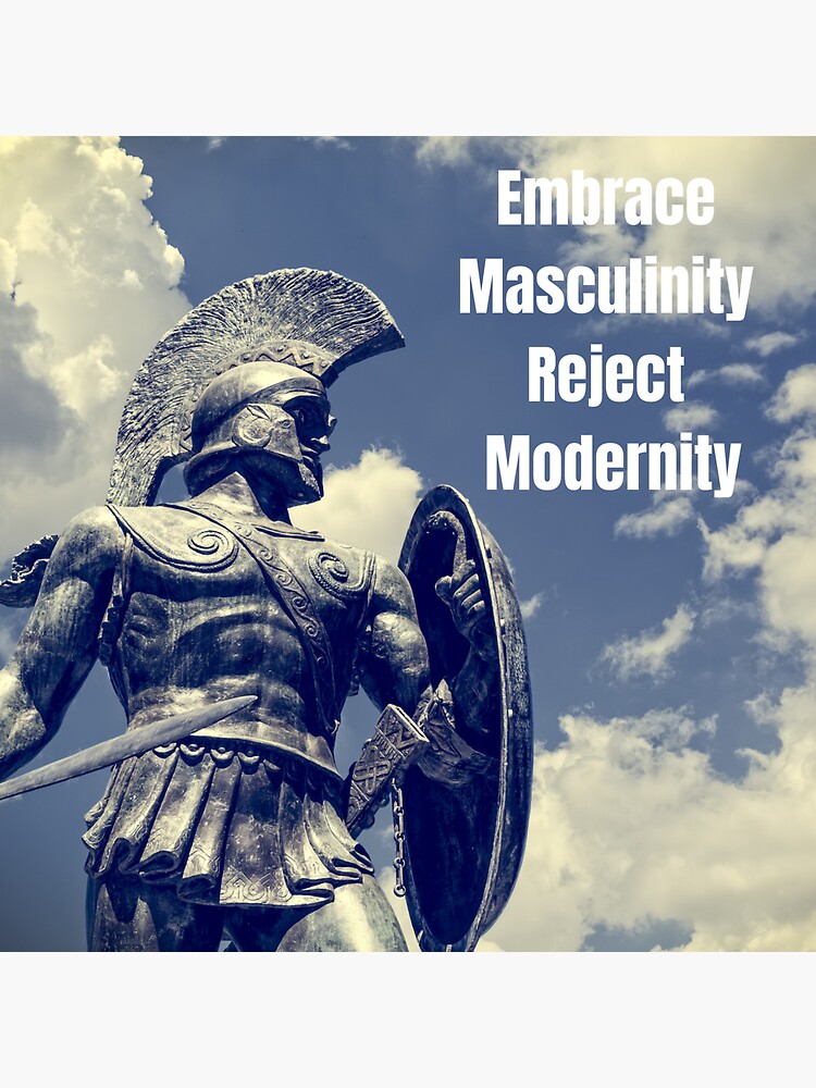 "Embrace Masculinity Reject Modernity" Sticker for Sale by MikeEche1078 Redbubble