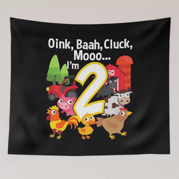 Item preview, Oink Baah Cluck Mooo Im 2 Farm Birthday Party Animal Barn Sounds 2nd Birthday 2 Year Old Birthday Gift designed and sold by MalloWilli.