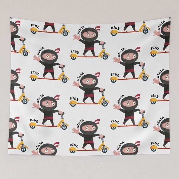 Item preview, Ninja Kid on a Scooter   designed and sold by LaraHeulwenArt.