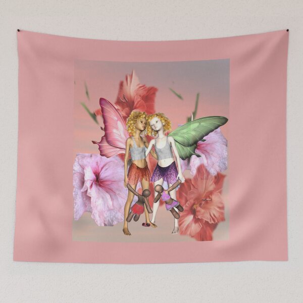 Item preview, Two Cute Fairy Children and Their Burlap Dolls designed and sold by Patricia Brown.