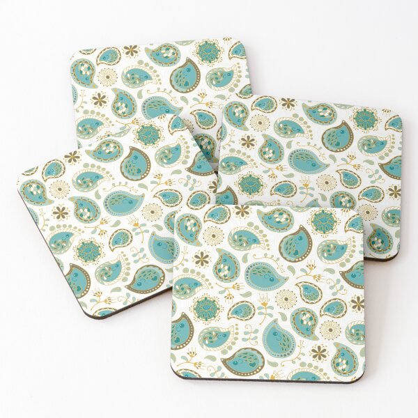 Item preview, Hedgehog Paisley_Teal BgWhite designed and sold by miavaldez.