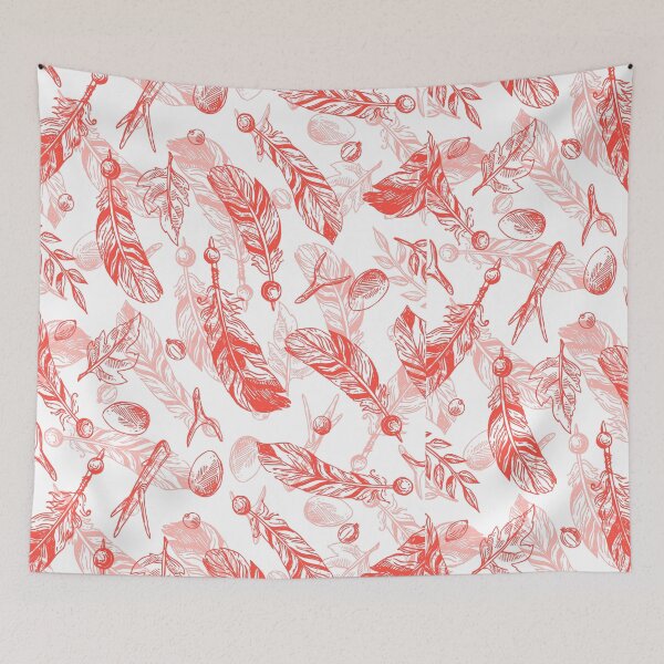 Item preview, Seamless Pattern of Red Feathers  designed and sold by Queen1120.