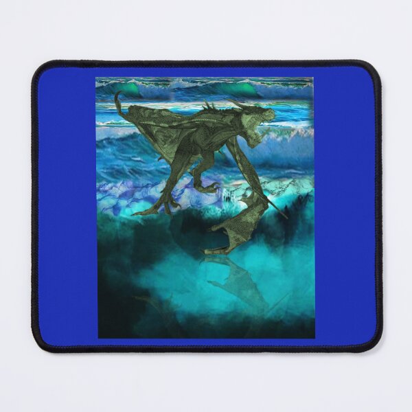 Item preview, Green Dragon Skims Raging Waves designed and sold by Patricia Brown.