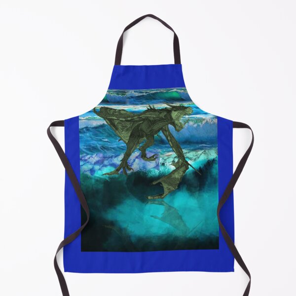 Item preview, Green Dragon Skims Raging Waves designed and sold by Patricia Brown.