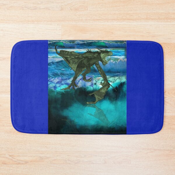 Item preview, Green Dragon Skims Raging Waves designed and sold by Patricia Brown.