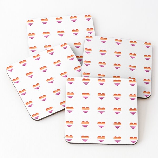 Item preview, Lesbian Flag Colors Heart Pattern - Sticker Pack Set of 25 - Lesbianism designed and sold by Inspirationmotivation.