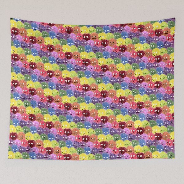 Item preview, Fluffy Rainbow Monster Faces designed and sold by Zab Butler Design.
