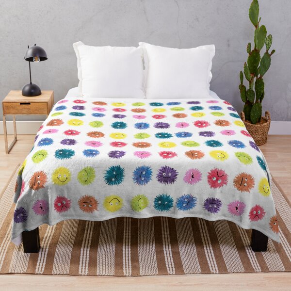 Item preview, Fluffy Rainbow Monster Faces Polka Dot designed and sold by Zab Butler Design.
