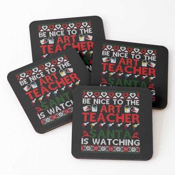Item preview, CHRISTMAS ART TEACHER SANTA IS WATCHING UGLY XMAS designed and sold by sobriowslen.