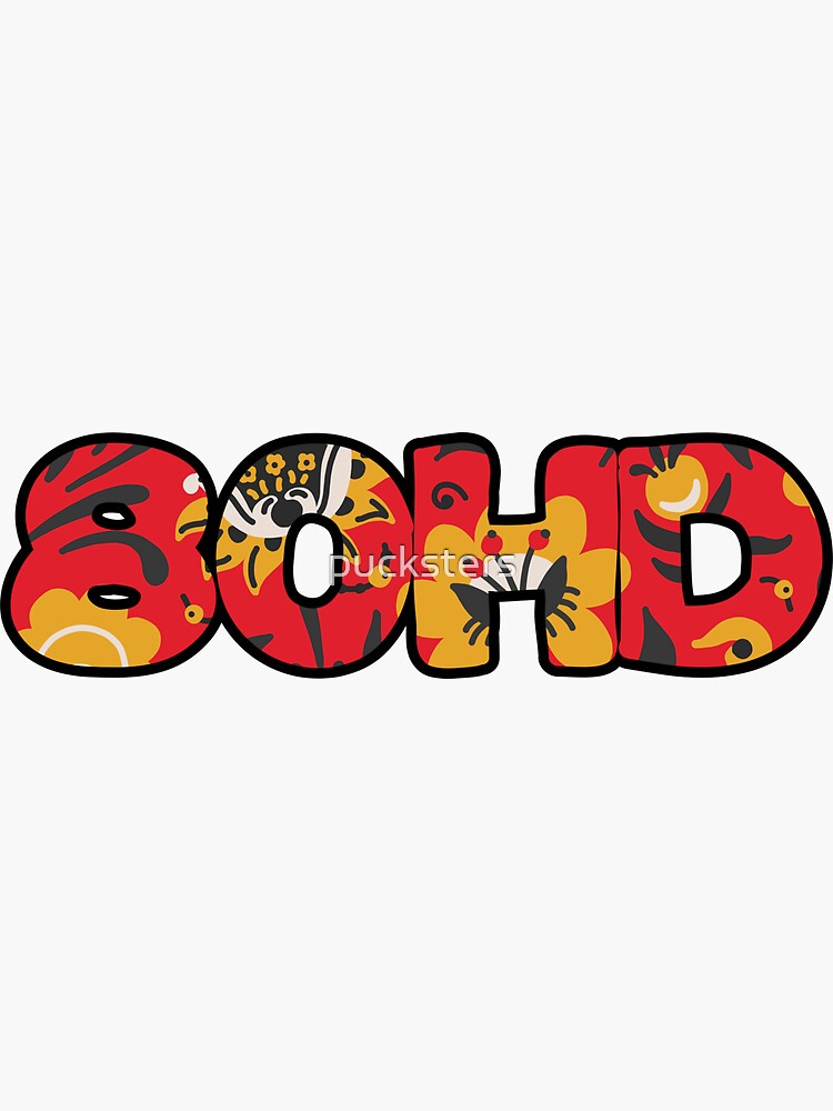 "80HD Red Floral ADHD" Sticker for Sale by pucksters | Redbubble
