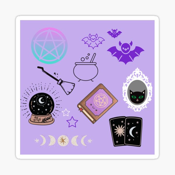 Halloween Pastel Goth Witch in Purple Sticker