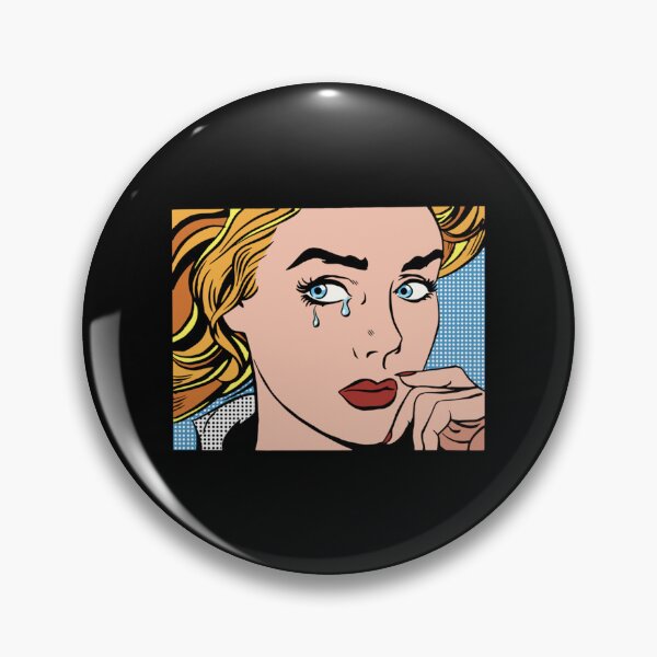 Artikelvorschau, Lichtenstein-Art-Pop-Art-Frau, die klassisches T-Shirt weint entworfen und verkauft von donnielnah.