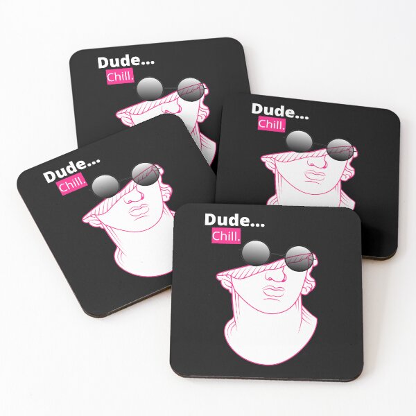Item preview, Dude... Chill. (White) - Geek Statue, Sassy, Sunglasses designed and sold by Quirkdom.