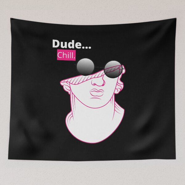 Item preview, Dude... Chill. (White) - Geek Statue, Sassy, Sunglasses designed and sold by Quirkdom.