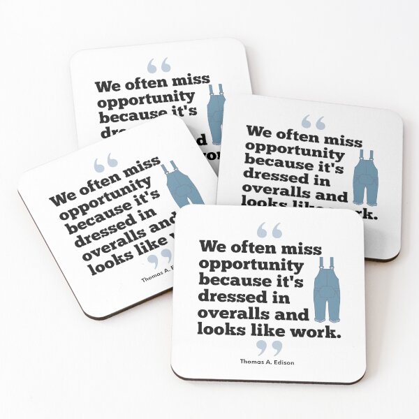 Item preview, Success Quote by Thomas Edison - Inspiration to Get To Work and Make It Happen designed and sold by Soaring Eagle.