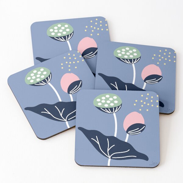 Item preview, WE PERCEIVE | SERENITY COLLECTION -  Japanese Style Lotus Flower with Seeds in Indigo Blue designed and sold by Luis Wong | We Perceive.