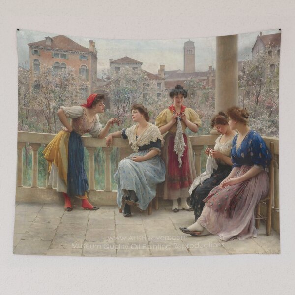 Item preview, Conversation on the Terrace by Eugene de Blaas designed and sold by RickE.