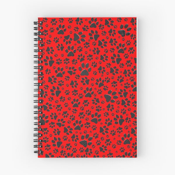Item preview, Patas de perro lunares blancos y negros sobre fondo rojo. designed and sold by homemadecreate.