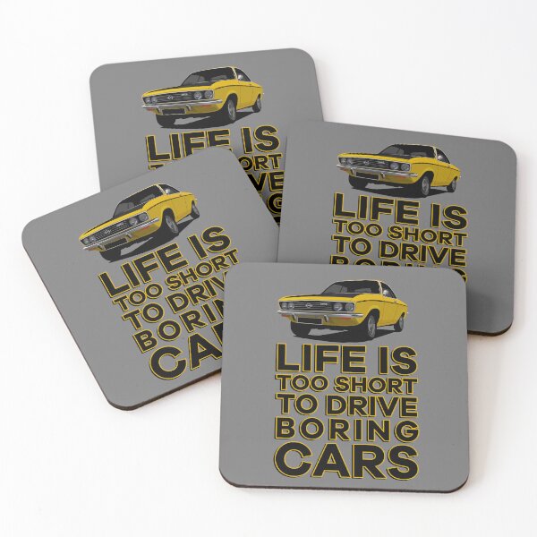 Item preview, Life is too short to drive boring cars - Manta A - yellow with black bonnet designed and sold by knappidesign.