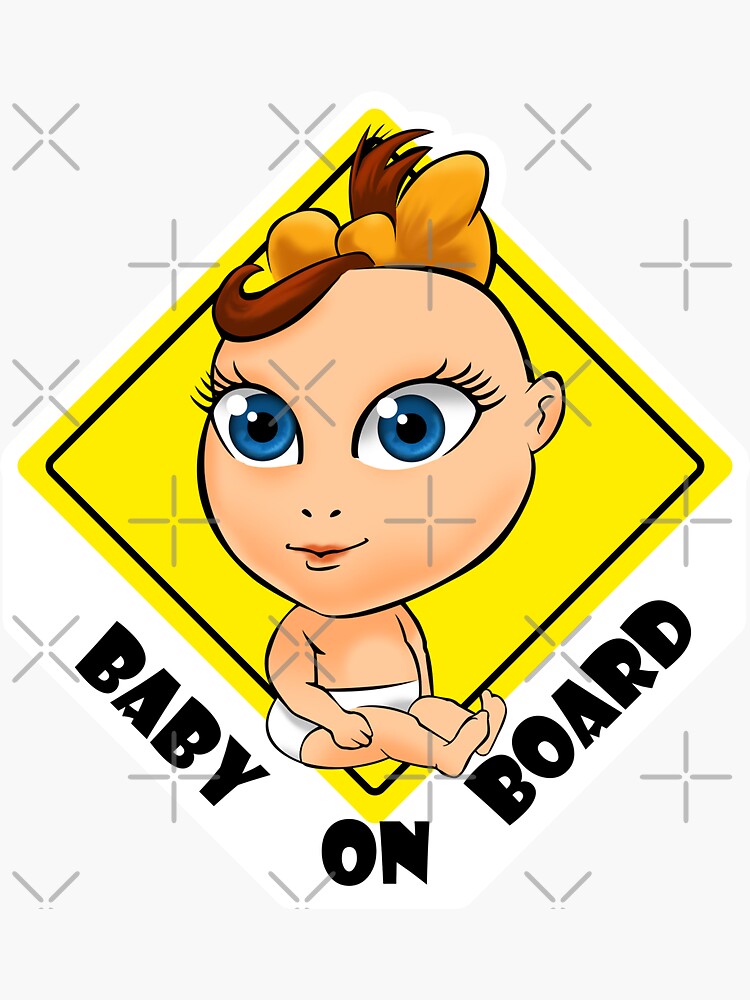 Pegatina de vinilo Bebé a bordo con diseño de dibujos animados